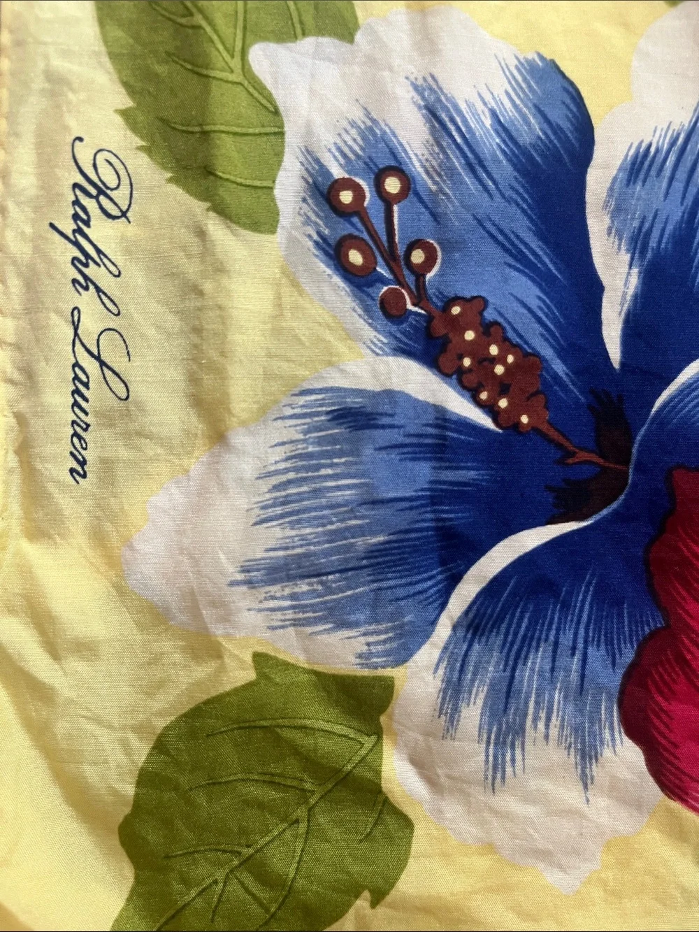 Polo Ralph Lauren silk scarf, floral, vintage, botanical